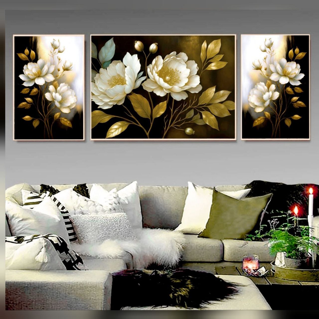 تابلو دکوراتیو ۳تیکه مدرن طرح گل مدل نگاره کد ۰۰۰۱۳۵۶۷