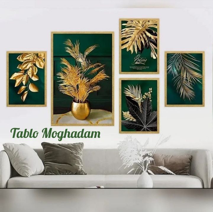 تابلو دکوراتیو ۵ تکه مدرن طرح آهو کدv35